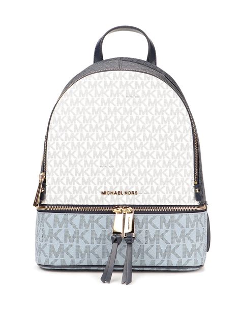 michael kors backpack blue and white